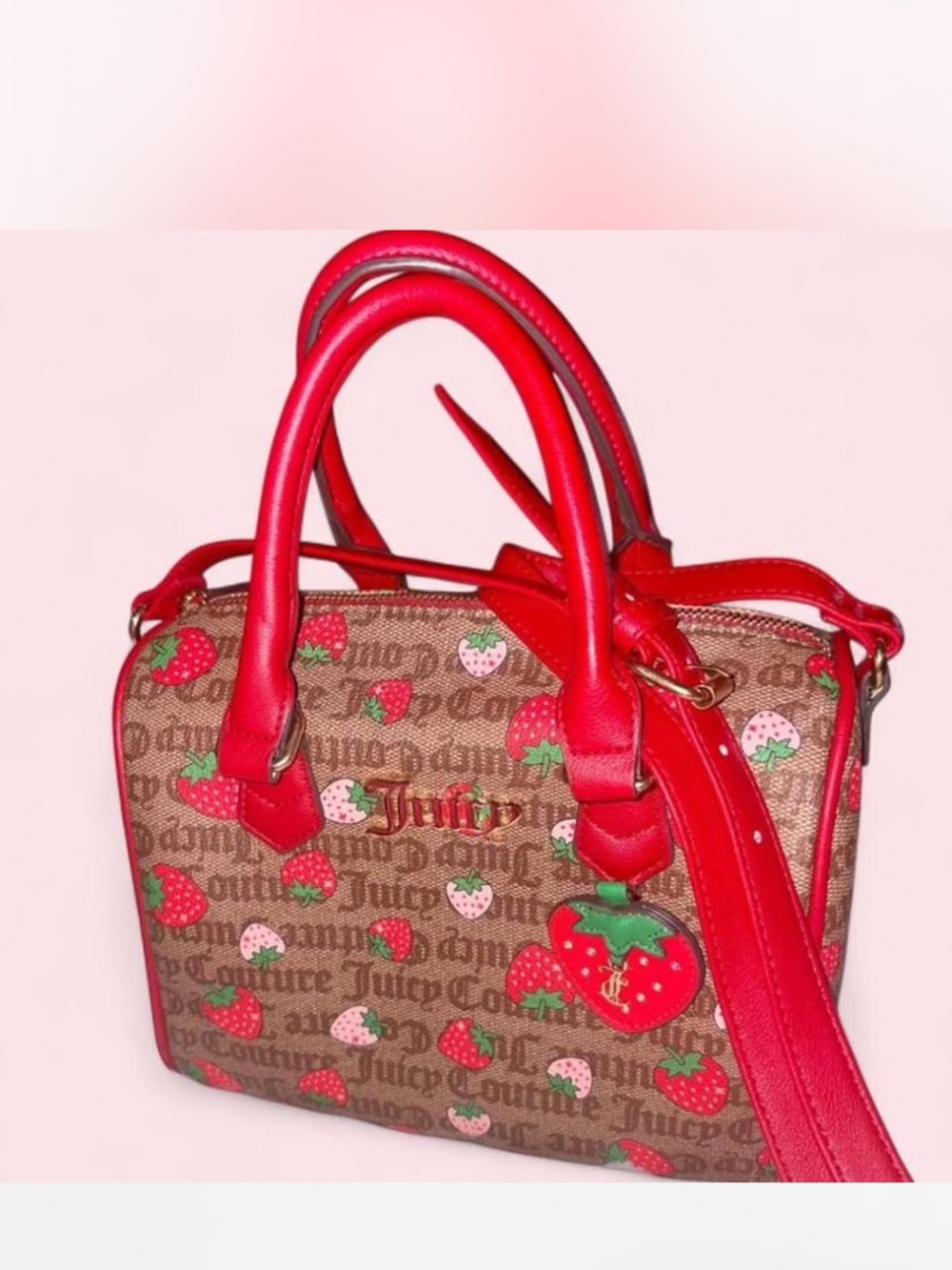 Juicy Couture Red Strawberry Print Satchel